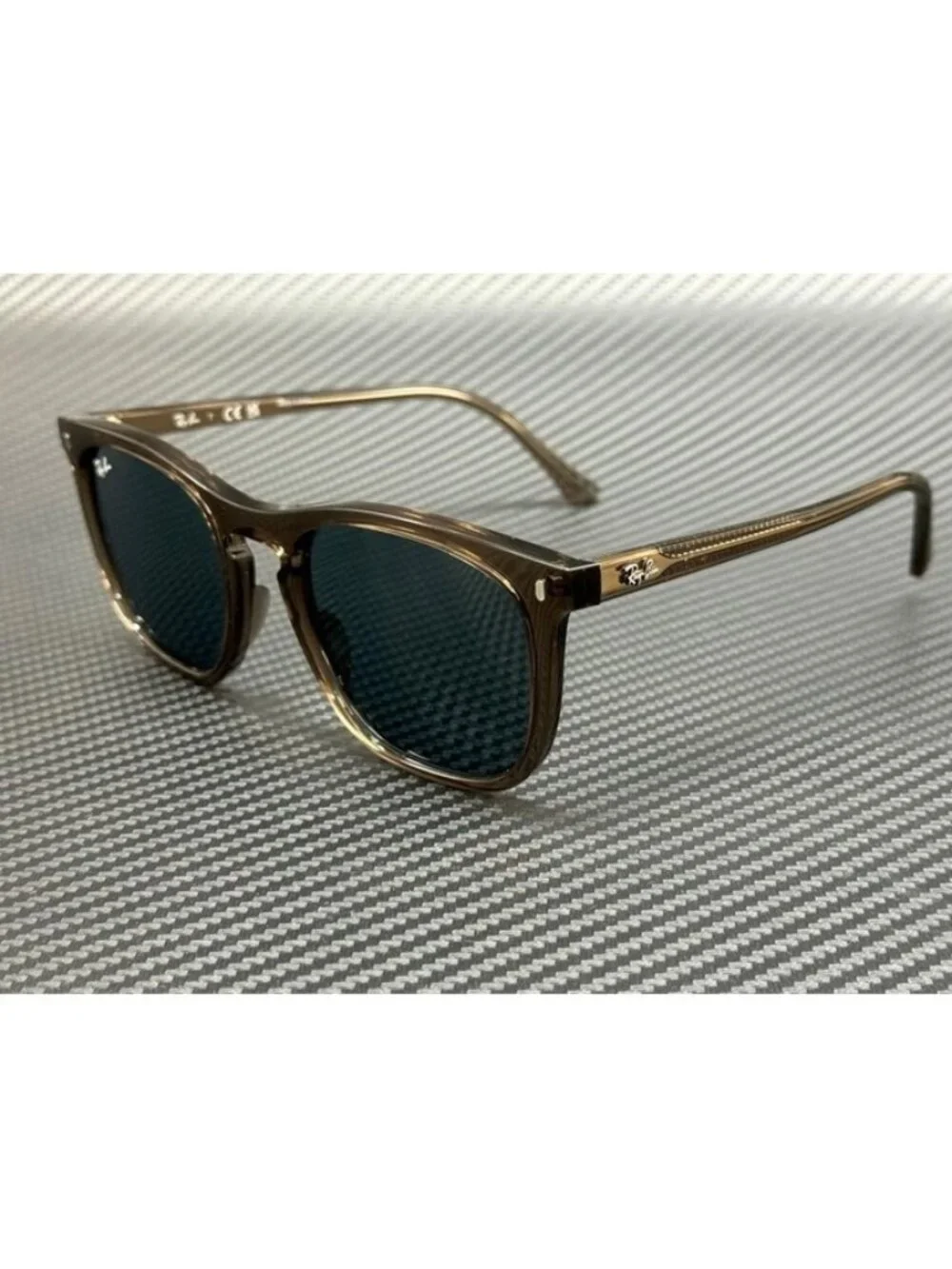 New Blue Men Transparent Brown Sunglasses 53-21-145